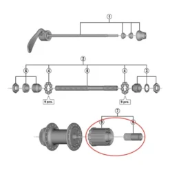 Shimano RM33/RM30/RM65 Freewheel Hub With Nut