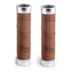 Brooks England Slender Leather Grips 130-130 Mm Coffee Brown