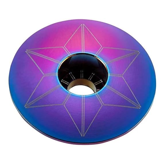 Supacaz Star Capz Anodized Stem Cap Purple Blue Multi-Colour 3 Supacaz Star Capz Anodized Stem Cap Purple Blue Multi-Colour