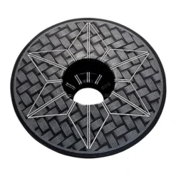 Supacaz Star Capz Laser Carbon Anodized Stem Cap Black